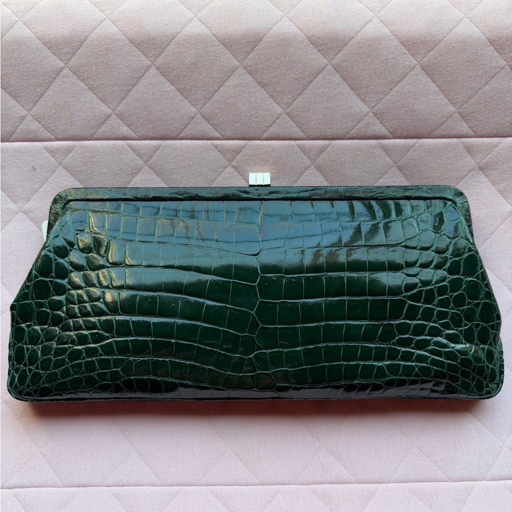 Lambertson Truex Genuine Crocodile Clutch Vintage NWT